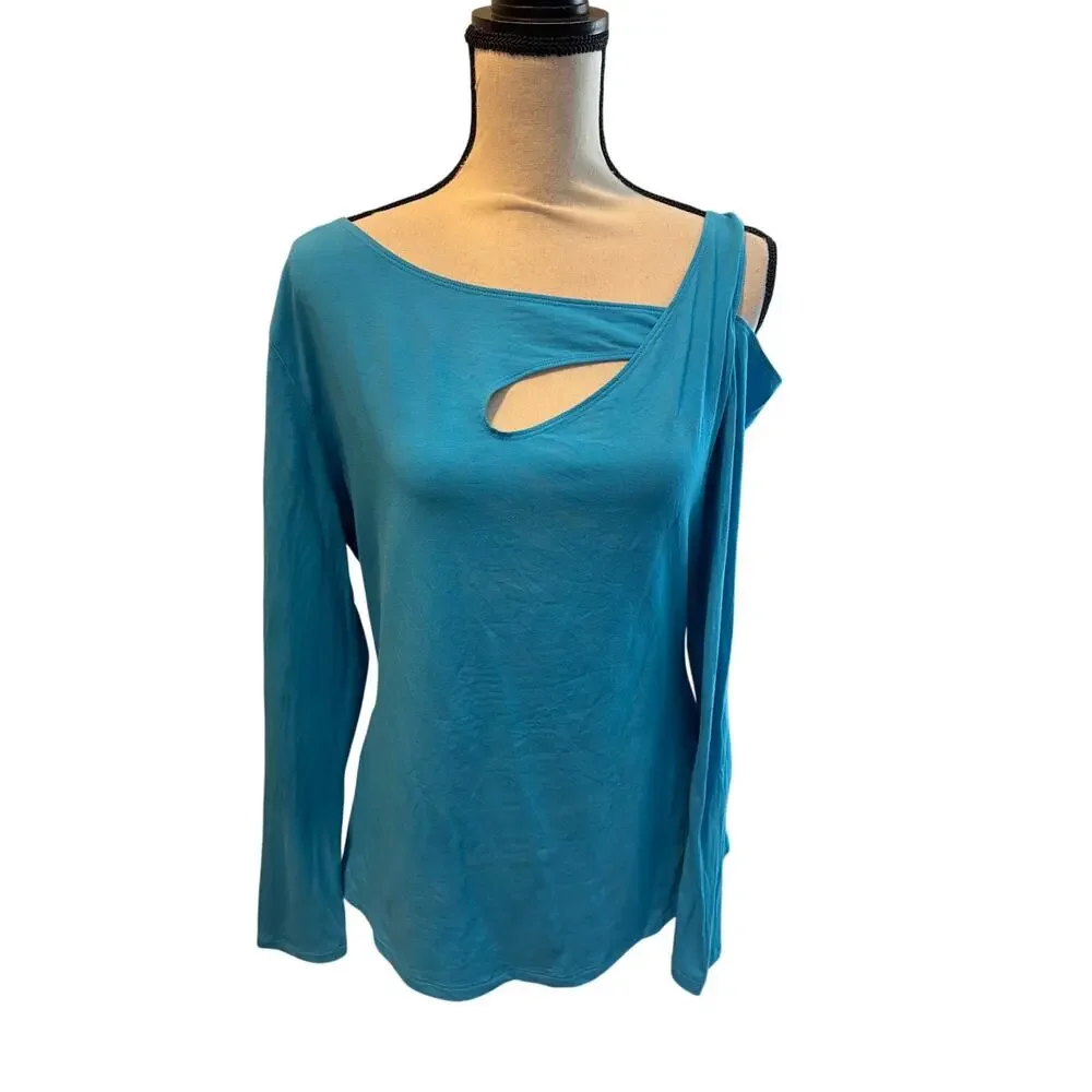 ⭐️ Women’s Boston Proper Turquoise Cutout Top Size XL Night Out Date Night